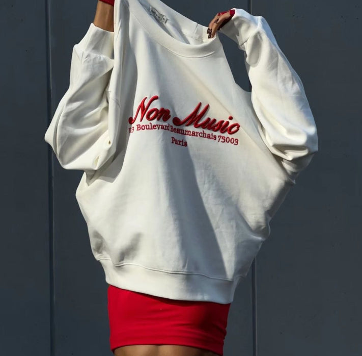 Stylish, Personalized American Retro Sweatshirt With A Distinctive Print Design