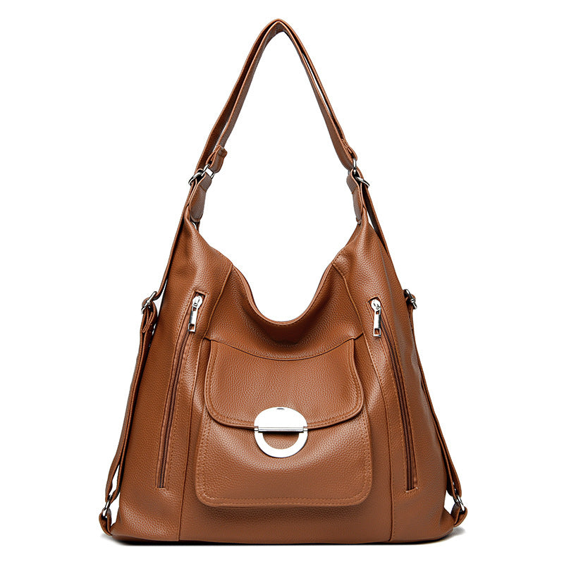 Washed Leather Shoulder Large Capacity Portable Messenger Bag