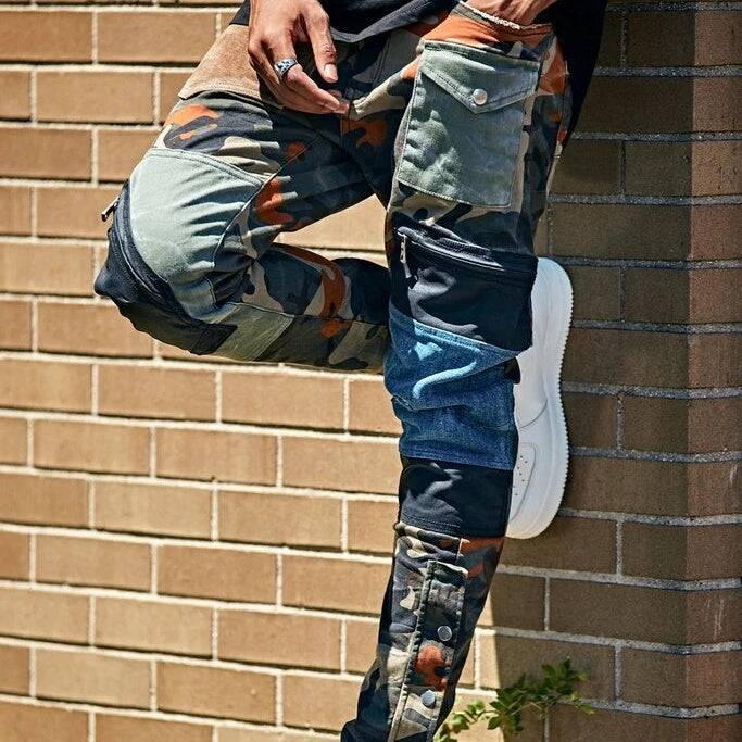 Denim Jeans Pants for Men Camouflage Skinny Jean Men