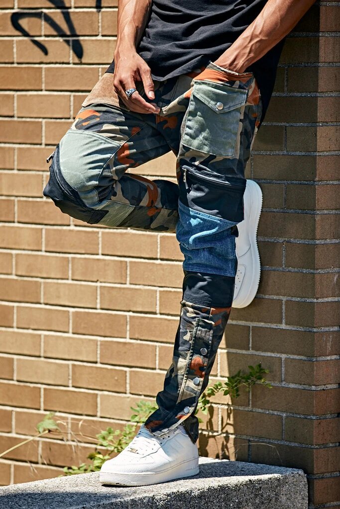 Denim Jeans Pants for Men Camouflage Skinny Jean Men