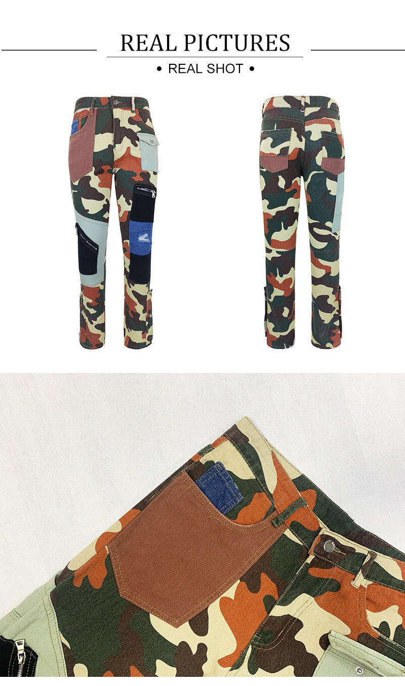 Denim Jeans Pants for Men Camouflage Skinny Jean Men