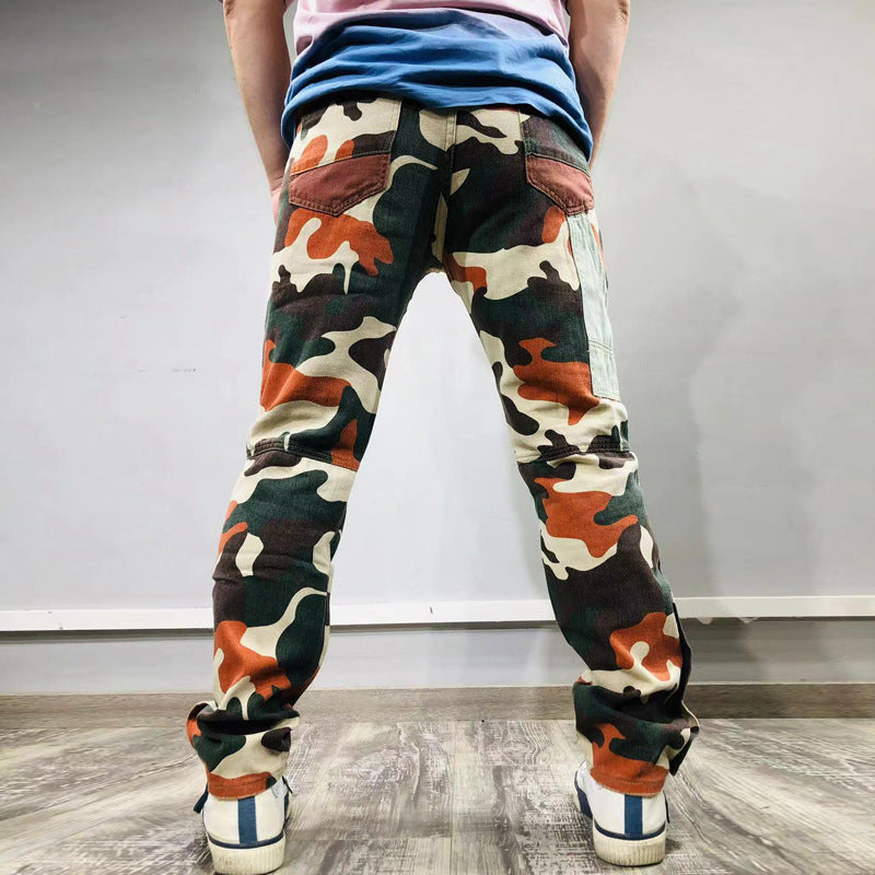 Denim Jeans Pants for Men Camouflage Skinny Jean Men