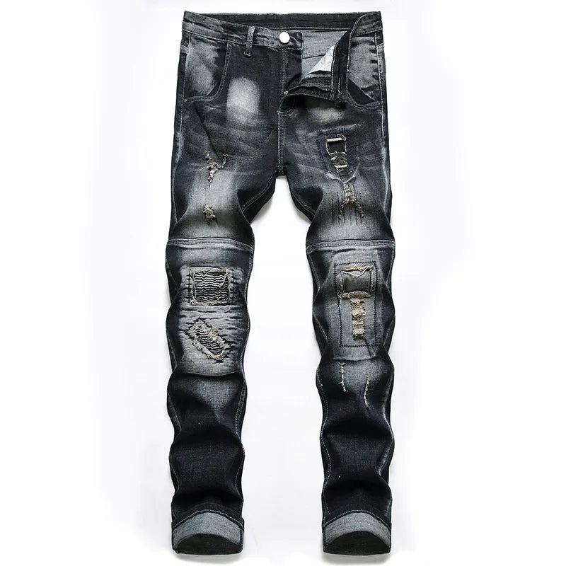 Casual Men Jeans  Slim Fit Hip Hop Denim Men`s Jeans