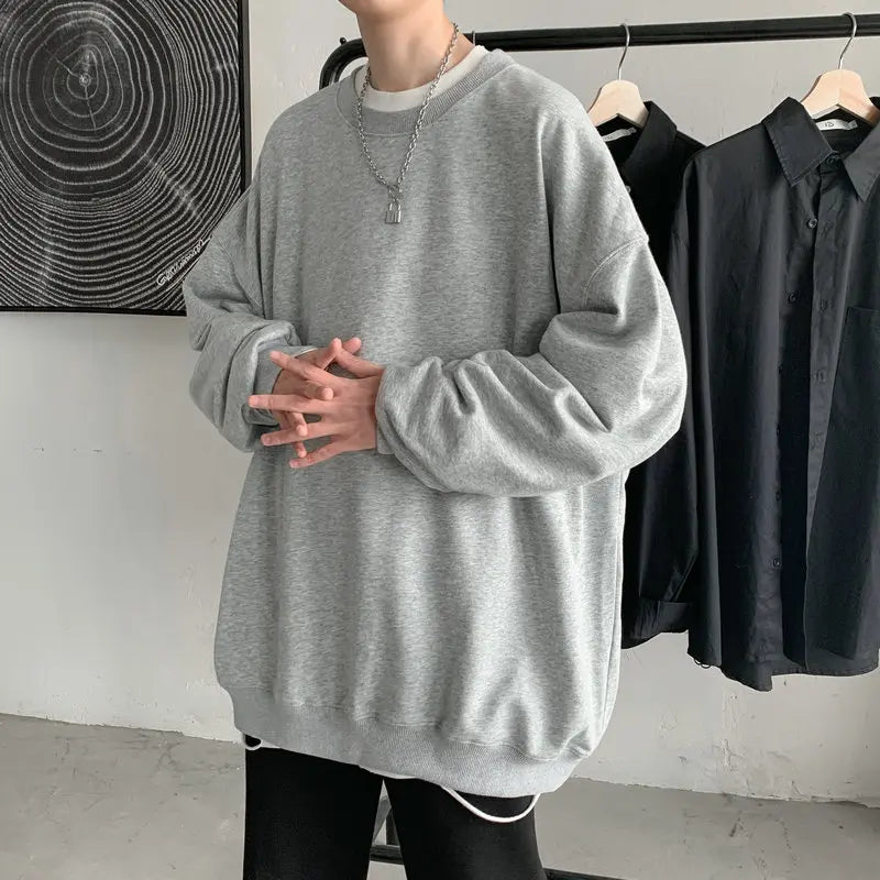 Mens Black White Pullover Streetwear