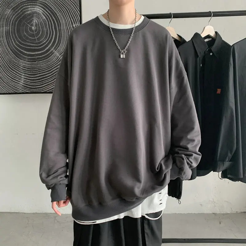 Mens Black White Pullover Streetwear