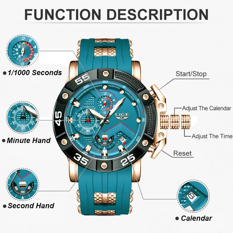 Mens Watches Luxury Big Dial Watch